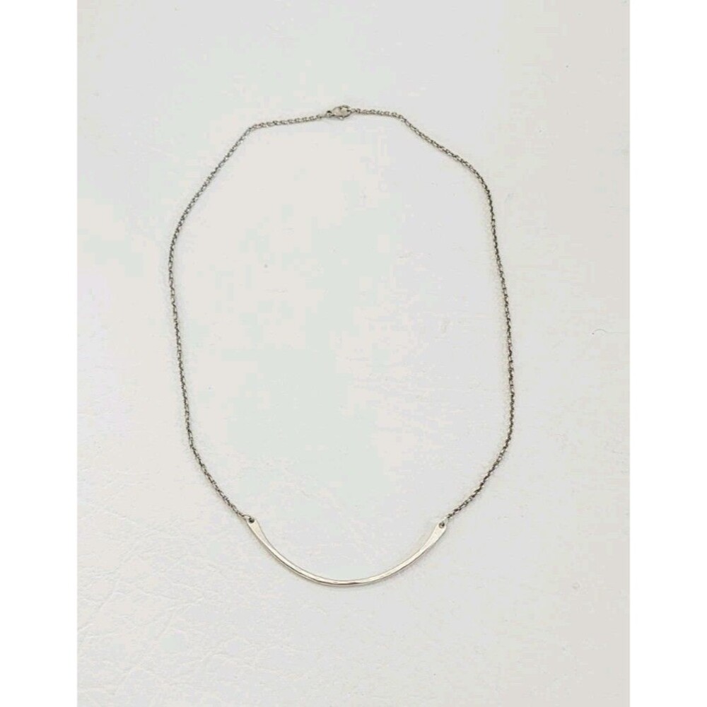 James Avery Retired Hammered Crescent Bar Necklace Charm Holder Sterling Silver